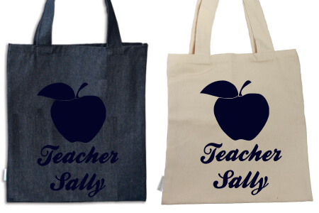 Tote Teachers Apple Navy Flock